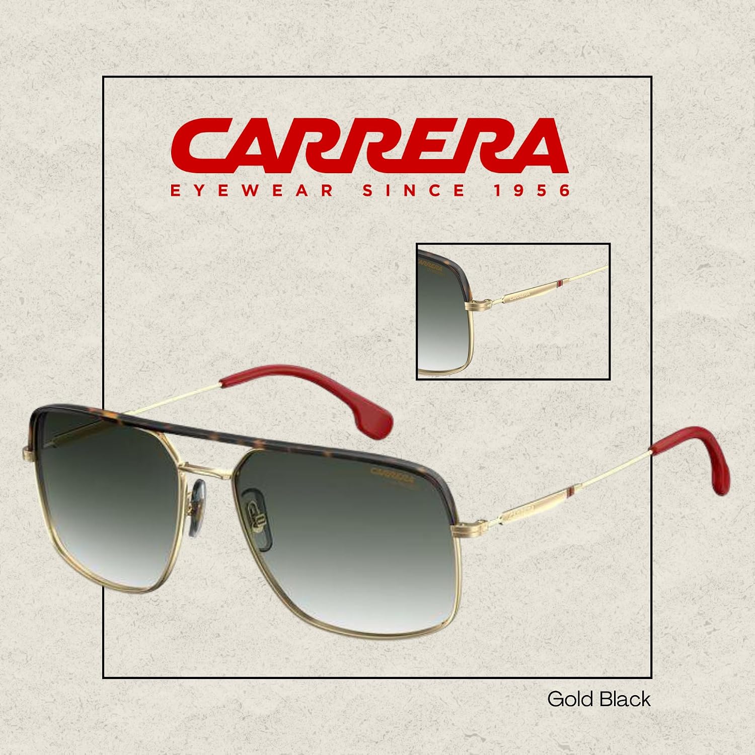 Stylish CA152/S Square Sunglasses for Men with Exclusive Accessory Eyewear Kit